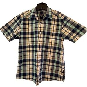 Patagonia Mens Short Sleeve Plaid Button Down Shirt Organic Cotton M